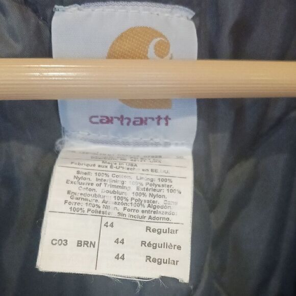 Carhartt Arctic Weight Duck Coat with Quilted Lining Corduroy Collar LG 44 - Picture 11 of 16